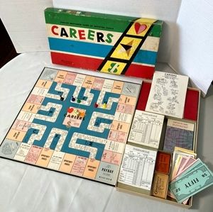 Vintage Parker Brothers Careers Board Game 1950s Optional Goals Family -Complete